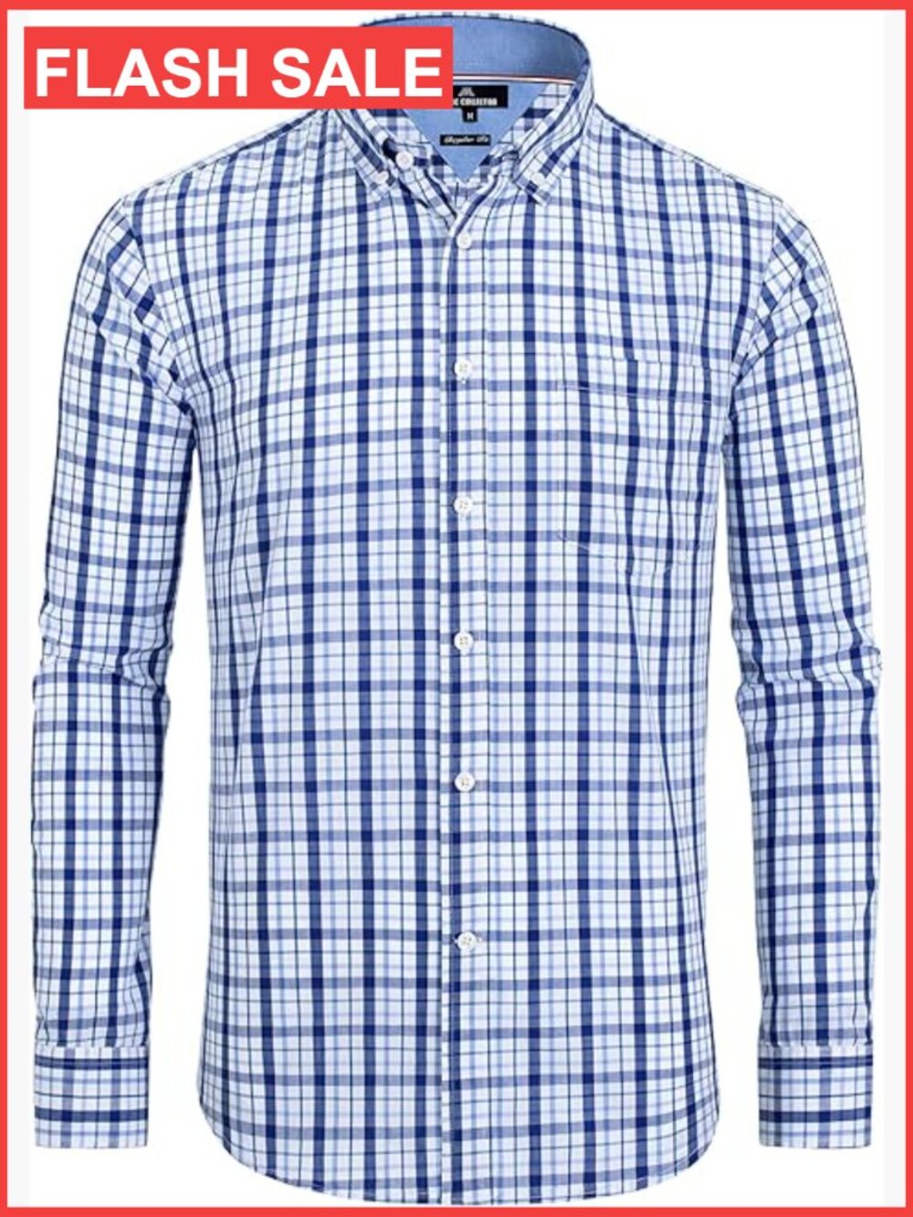 Men's Plaid Button Down Shirt Cotton Long Sleeve Casual Dress Shirt